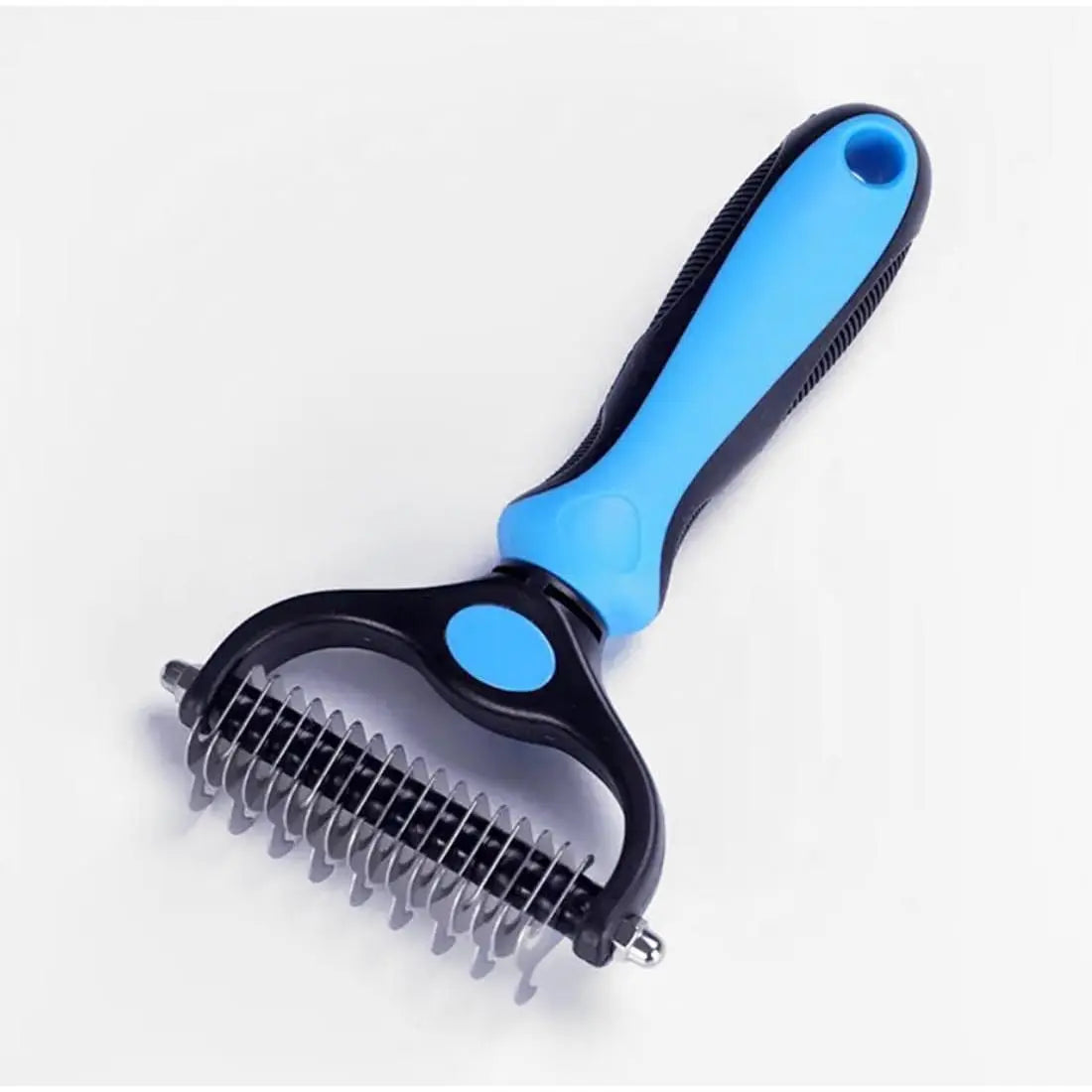 Stainless Steel Double-Sided Pet Detangling Comb - Professional Grooming Tool for Dogs and Cats, Designed for Effective Shedding and Fur Removal