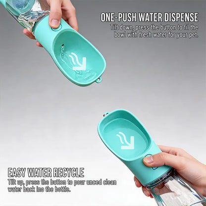 3-in-1 Portable Pet Water Bottle 20 Oz - Leak-Proof Dog Water Container with Integrated Poop Bag Dispenser for Travel, Hiking, and Outdoor Activities
