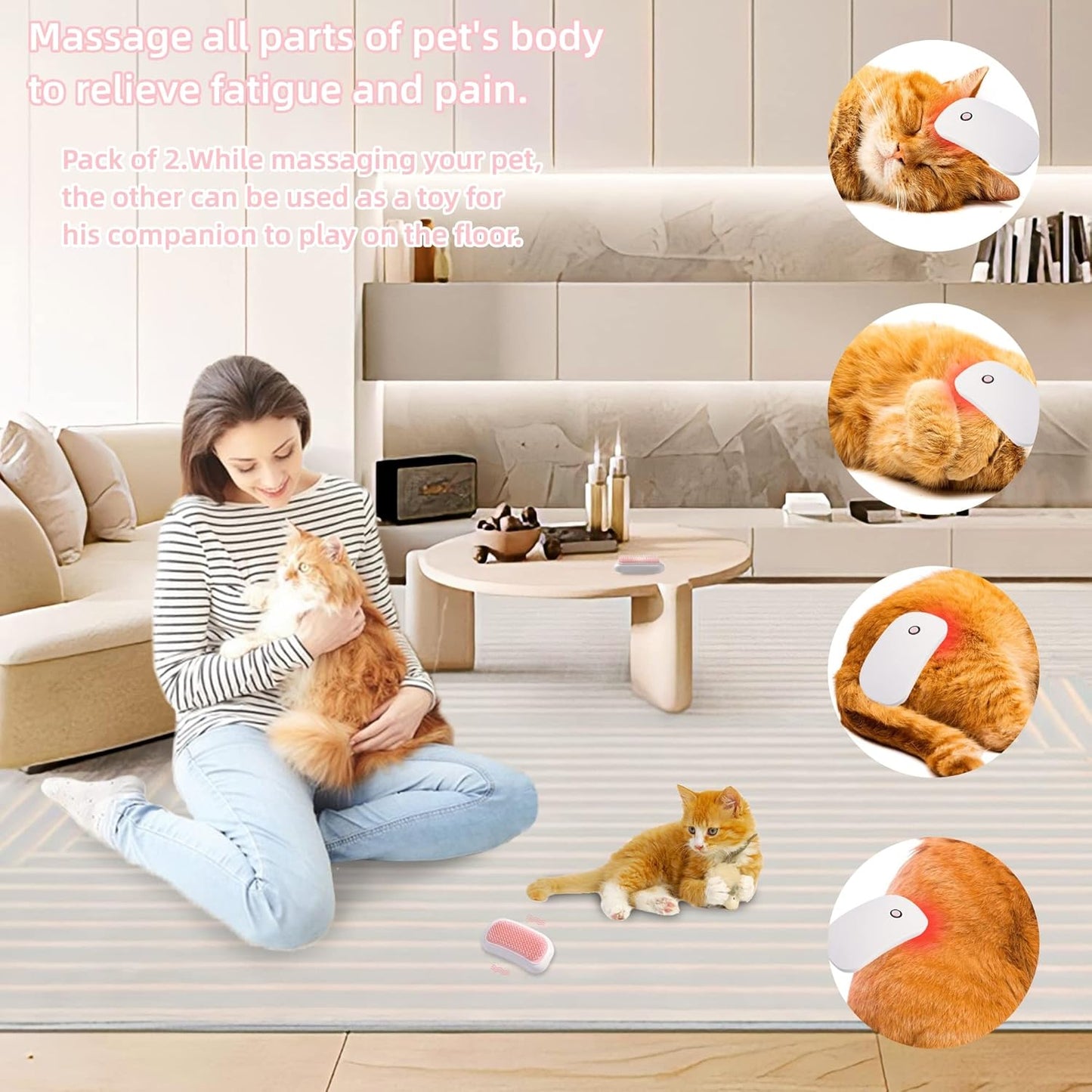 Electric Vibrating Pet Massage Brush | Dog & Cat Grooming Brush