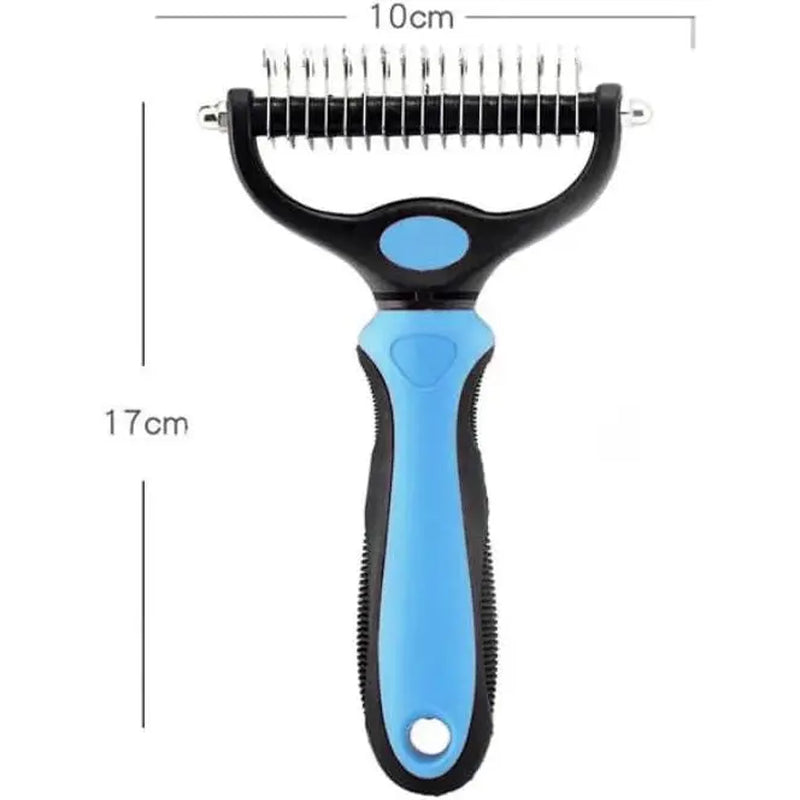 Stainless Steel Double-Sided Pet Detangling Comb - Professional Grooming Tool for Dogs and Cats, Designed for Effective Shedding and Fur Removal